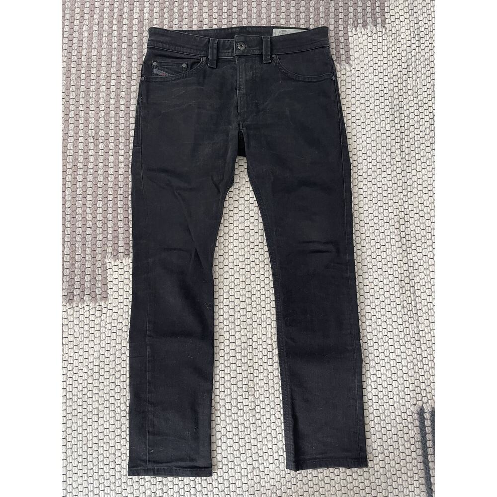 Black Wash Denim Thavar Slim Jeans